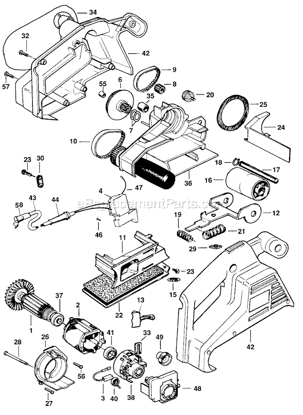 Page A Diagram and Parts List for G-7498 Type 1 Black and Decker Sander Polisher